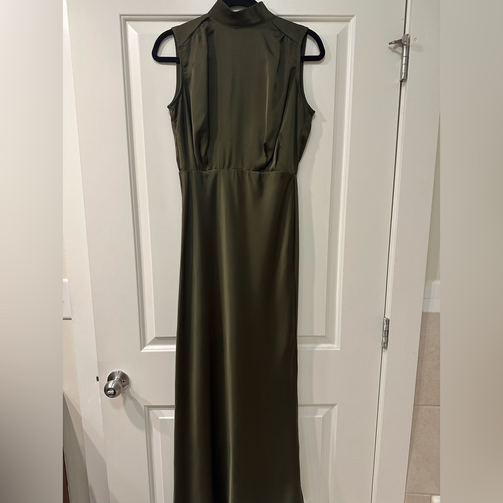 Lulus olive green wedding guest dress